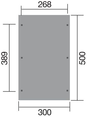 Carport simple -  606 Imprégné - 300 x 500 cm - toit PVC Livraison gratuite domicile WEKA