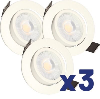 Lot de 3 spots encastrables LED orientable blanc 420 lumens 4000K - RUBY ARLUX