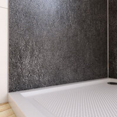 Panneau mural de douche pierre Silver Grey finition pierre 90 x 210 cm AURLANE