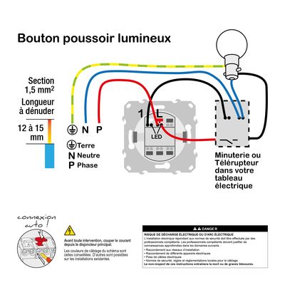 Bouton poussoir avec témoin lumineux blanc - Odace SCHNEIDER ELECTRIC