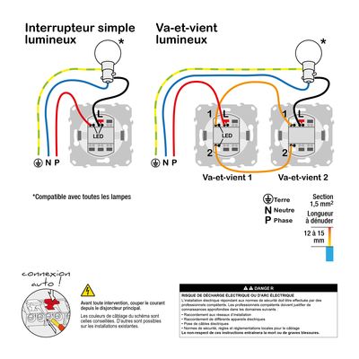 Interrupteur va-et-vient avec témoin lumineux anthracite - Odace SCHNEIDER ELECTRIC