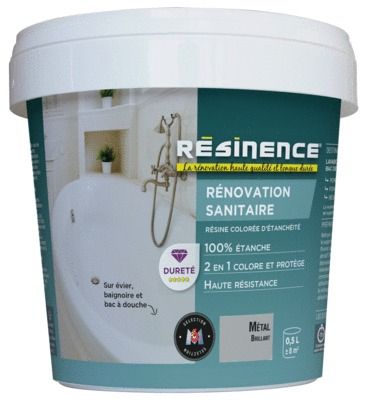 Résine de Rénovation pour sanitaire métal brillant 500 ml RESINENCE