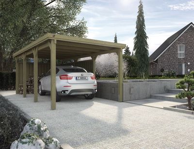 Carport -  617 - 322 x 612 cm -  toit en acier Livraison gratuite domicile WEKA