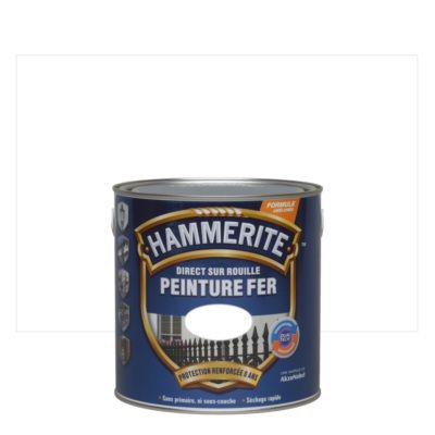 Peinture fer extérieur direct sur rouille finition lisse blanc 2,5 l HAMMERITE