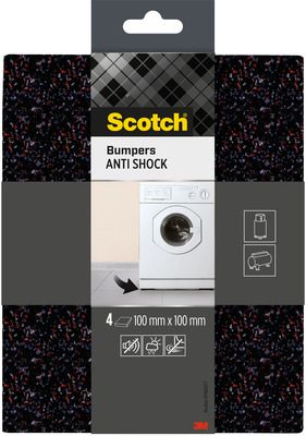 Amortisseurs anti-chocs noirs 100 x 100 mm par 4 SCOTCH