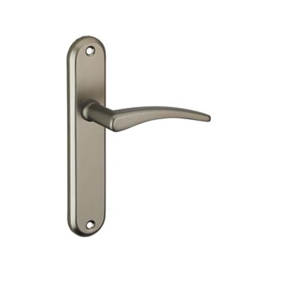 Ensemble poignée de porte Vesta nickel satiné 165 mm à bec de cane