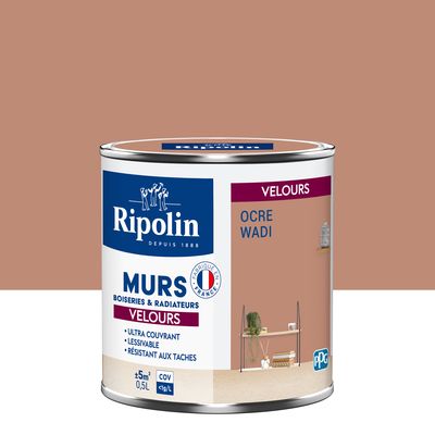 Peinture Velours Mur Boiserie Radiateur-0,5L-Ocre Wadi - RIPOLIN