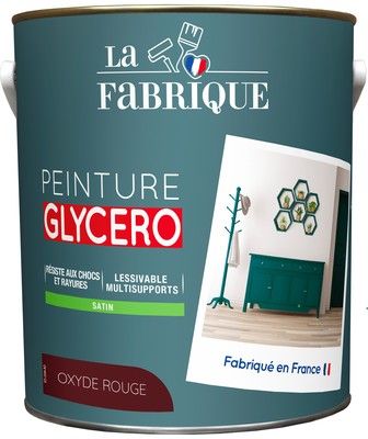 Peinture glycero Oxyde Rouge satin 2,5 l - LA FABRIQUE