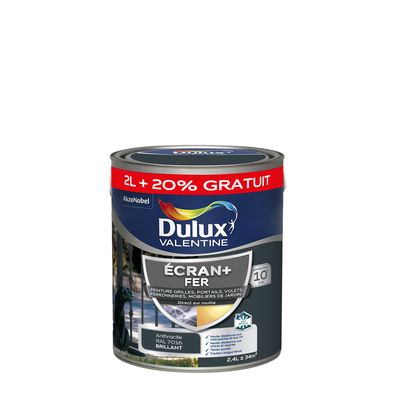 Peinture Ecran+ Fer  Brillant Gris Anthracite 2 L+20% - DULUX VALENTINE