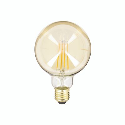 Lot de 2 ampoules LED déco Globe G95 au verre ambré 9 W = 806 Lumens XANLITE