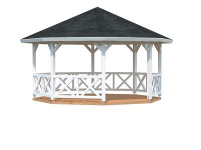 Kiosque bois Blanc Betty 18m2 PALMAKO