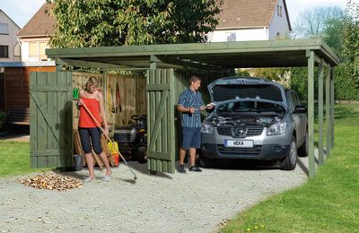 Carport -  607 - 512 x 602 cm - remise intégrée 9,80 m² Livraison gratuite domicile WEKA