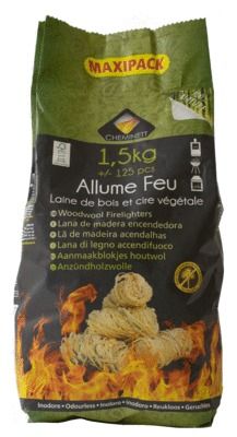 Allume-feu en laine de bois 1,5 kg CHEMINETT