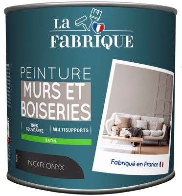 Peinture mur et boiserie Noir Onyx satin 125 ml - LA FABRIQUE