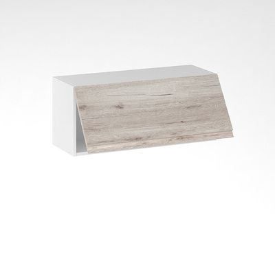 Porte transversale effet bois blanchi avec poignée intégrée pour meuble haut de cuisine Syncron ANV-01 OAK 35 x 80 cm OFITRES