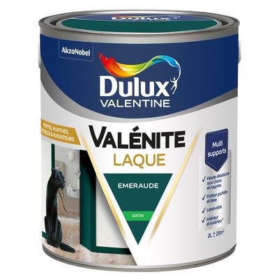 Peinture Boiseries Laque Acrylique Valénite  Emeraude Satin 2 L - DULUX VALENTINE