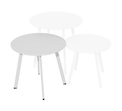 Table basse de jardin en acier blanc MASSAI diamètre 45 cm PROLOISIRS