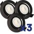 Lot de 3 spots encastrables LED orientable noir 400 lumens 2700K - RUBY ARLUX