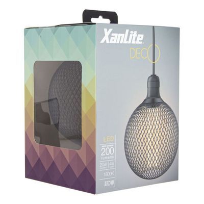 Ampoule LED hologramme motif cage coloris noir et cuivre 4 W = 150 Lumens XANLITE