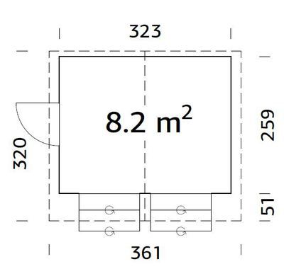 Kiosque bois Marron Stella 8,2m2 PALMAKO