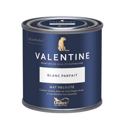 Peinture Valentine Mat Velouté Blanc Parfait 0,125 L - DULUX VALENTINE