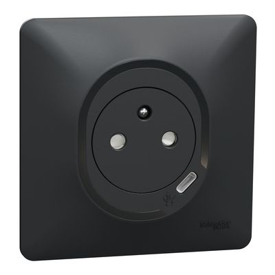 Prise 2 pôles + terre avec charge USB-C affleurante 16A anthracite - Ovalis SCHNEIDER ELECTRIC