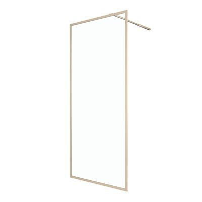 Paroi fixe douche à l'italienne Golden Edge or brossé transparent 90 x 200 cm AURLANE