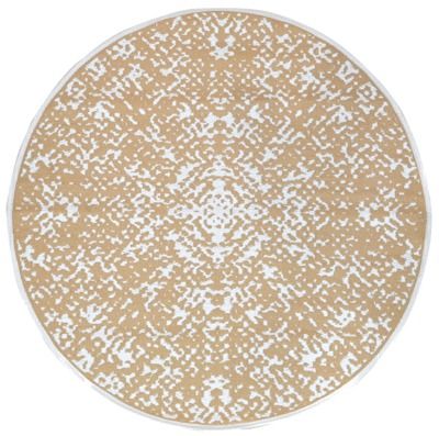 Tapis rond diamètre 150 cm effet or JARDILINE  Jaïpur beige