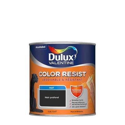 Peinture Color Resist murs et boiseries Noir Profond mat 500 ml - DULUX VALENTINE