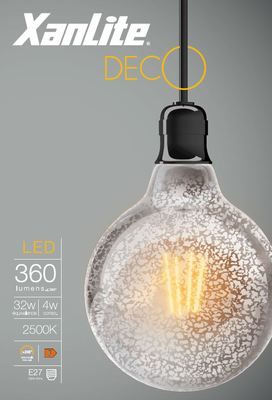 Ampoule Filament LED G125 déco antique 4 W = 360 Lumens XANLITE