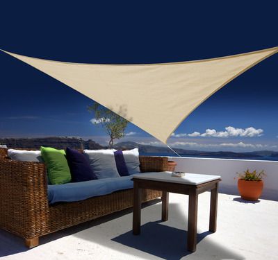 Voile d'ombrage triangulaire 5 x 5 x 5 m sable JARDILINE