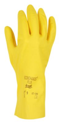 Gants en latex jaune taille 7 Eco par 12