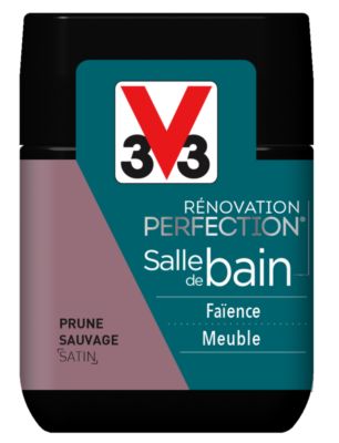 Peinture de rénovation pour salle de bains finition satinée prune sauvage 75 ml V33