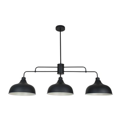 Suspension industrielle en métal noir E27 3 x 60W LINCOLN - COREP