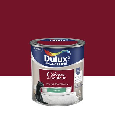 Peinture Crème de Couleur Rouge Bordeaux satin 500 ml - DULUX VALENTINE