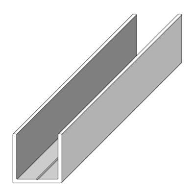 Profilé U carré Combitech 11.5 x 1.5 mm PVC blanc 2.5 m ALFER