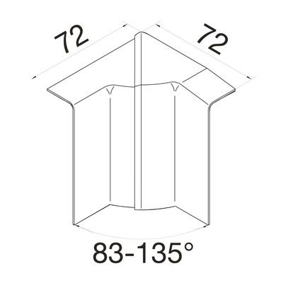 Angle intérieur noir pour plinthe 20 x 80 mm TEHALIT