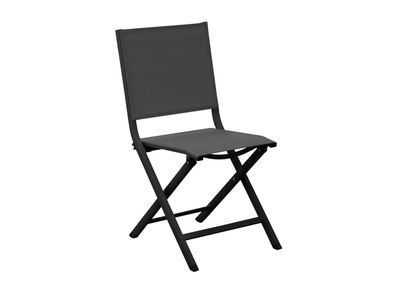 Chaise de jardin pliante Théma graphite/noire PROLOISIRS