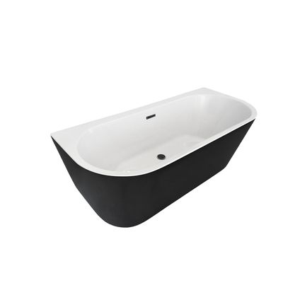 Baignoire semi-îlot noire 180 x 80 cm Bacara BALNEO