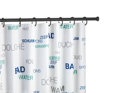 Tringle de douche télescopique 70 à 185 cm noire, diamètre 20 mm