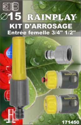 Raccords d'arrosage par 3 avec lance diamètre 15 mm