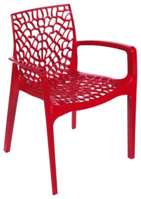 Fauteuil de jardin Gruvyer en résine rouge GRANDSOLEIL