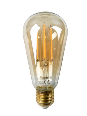 Ampoule Filament LED ST64 Edison ambré 9 W = 806 Lumens XANLITE