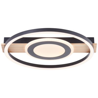 Plafonnier LED intégrée Maureen rond en bois &#8960;39cm 2900 lumens BRELIGHT