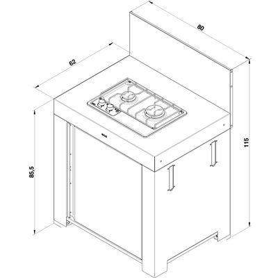 Modulo avec découpe plaque cuisson ENO