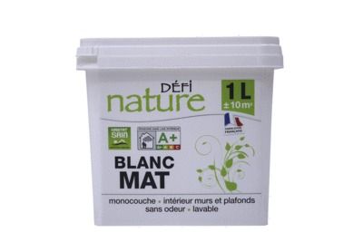 Peinture naturelle murale Blanc mat 1 l - DEFI NATURE