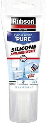 Mastic Silicone bain et cuisine Pure anti-moisissures transparent tube 150 ml RUBSON