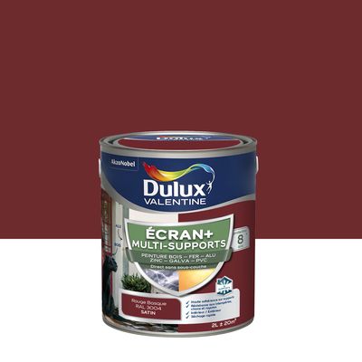 Peinture Ecran+ Multi-supports Dulux Valentine Satin Rouge Basque 2 L