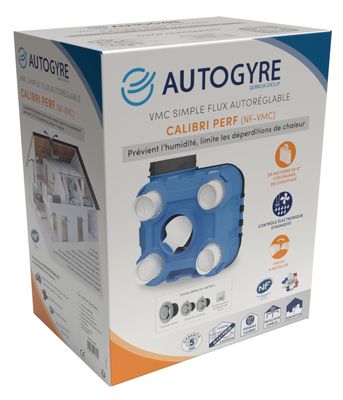 VMC simple flux autoréglable à détection d'humidité Calibri perf AUTOGYRE