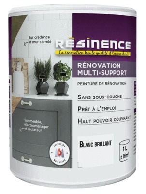 Peinture Rénovation multi-supports blanc brillant satin 1 l RESINENCE